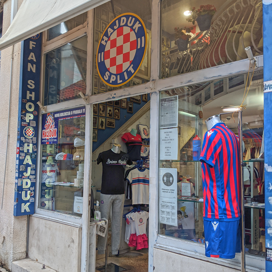 Hajduk Split football club fan shop in Grad the old town Split Dalmatian  coast Croatia Europe - SuperStock