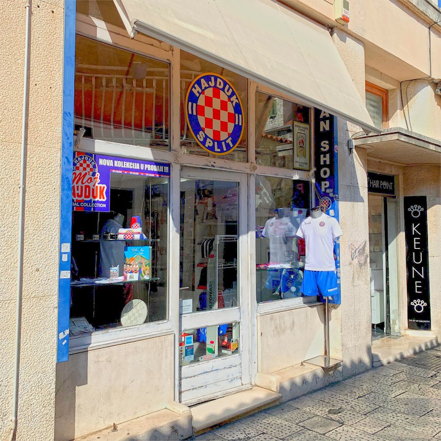 Hajduk Split football club fan shop in Grad the old town Split Dalmatian  coast Croatia Europe - SuperStock